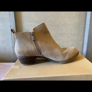 Lucky Brand Basel Booties - Taupe Suede